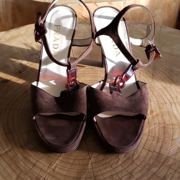 Prada Shoes - PRADA Vintage Suede Heels 40